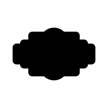 Black Vintage Label Badge Silhouette Isolated on Transparent Background PNG