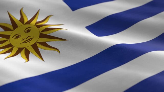 Uruguay - waving flag loop