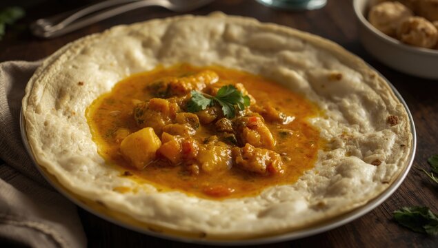 Authentic Kerala parotta made from maida with aromatic chicken curry