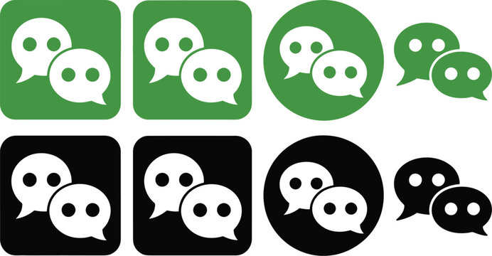 WeChat social media icon chat bubble logo communication vector illustration