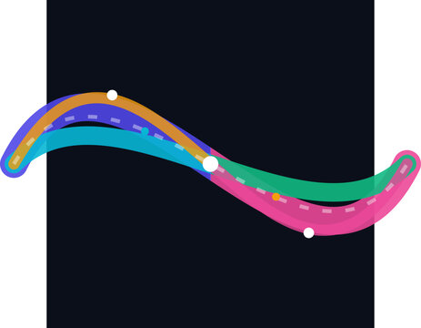 Abstract colorful sine wave data visualization flow graphic representing technology information and modern digital network systems.