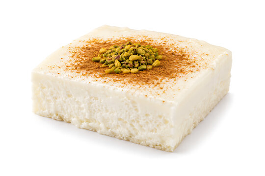 Turkish tavuk g&ouml;ğs&uuml; milk pudding isolated