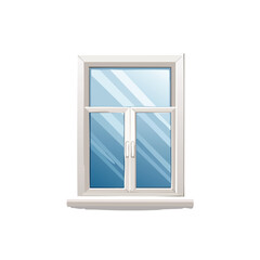 Obraz premium Clean white window with glass illustration isolated on a white background