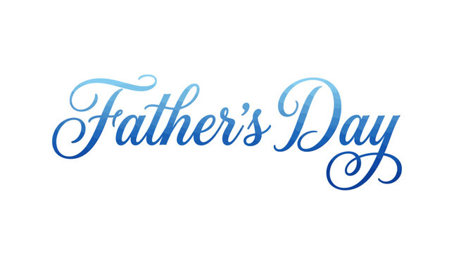 Father's Day, blue calligraphy, holiday greeting, vector text, festive phrase