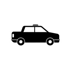 Fototapeta premium Minimalist black silhouette of a compact taxi car with a roof light