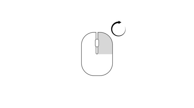 Rounded rectangle right button icon with circular arrow animation isolated on white background