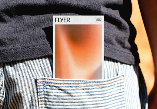 Flyer Mockup &ndash; in Jeans Pocket Branding Stationery Presentation (PSD)