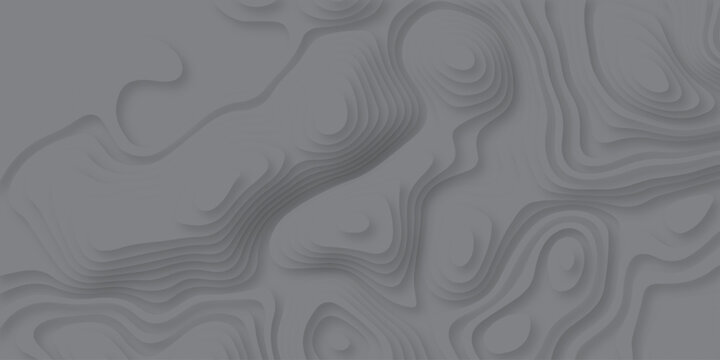 Abstract wavy line paper cut black and gray background. vector natural shadow papercut web topography map spiral line. Topographic geometric map relief texture with curved layers. Origami relief map.