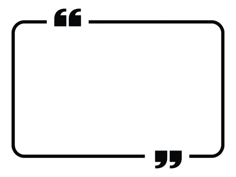 Quote box frame vector illustration for speech text highlights, testimonial layouts, and modern typography design