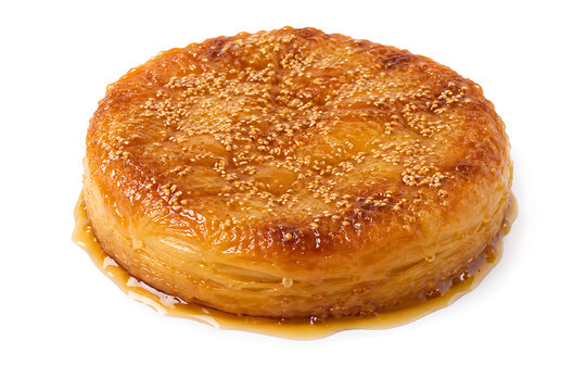 Yemeni bint al sahn honey pastry isolated