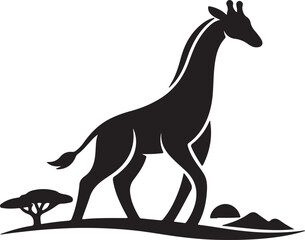 Fototapeta premium Vector silhouette of a giraffe