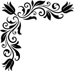 Fototapeta premium Elegant Tulip Flower Corner Border Frame Design