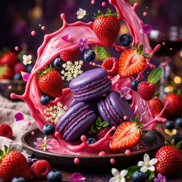 Colorful Berry Dessert Splash