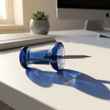 Blue Crystal Push Pin