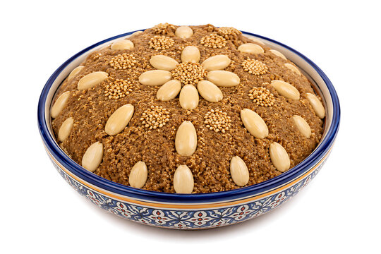 Moroccan sellou traditional dessert isolated