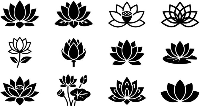 Lotus flowers icon set in flat style, Vector Illustration
By Graficriver