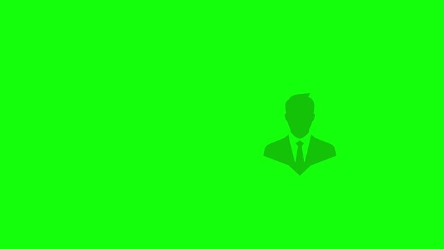Businessman icon with three stars appearing in a smooth animation sequence featuring clean lines and professional graphic design elements perfect for corporate branding presentations and marketing 