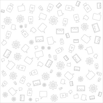 Abstract line drawings of various objects and shapes
