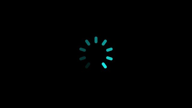 Loading circle animation on black transparent background with alpha channel, Element Animation for Web Interface or Application Interface and More, Searching, Updating, motion animation 4k video...
