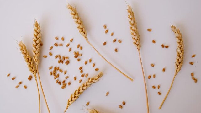 Wheat isolate on a white background. Selective focus.