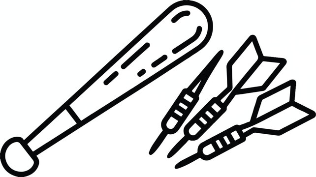 A dart and three dart arrows on white background