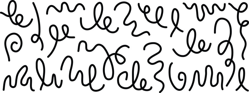Handwritten letters and symbols in a decorative font style  abstract background with swirling lines and curves