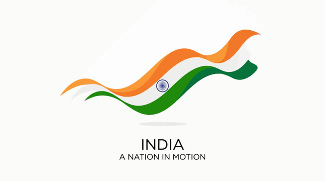National flag of india creatively designed in a flowing style, ideal for patriotic posters, indian holidays, cultural events, and travel promotions.