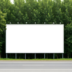 Fototapeta premium Large outdoor movie screen in a green forest setting isolated on white background