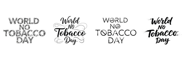 Set of four different creative typography designs for world no tobacco day event. © MstHALIMA