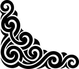 Fototapeta premium Elegant Abstract Wave Corner Border