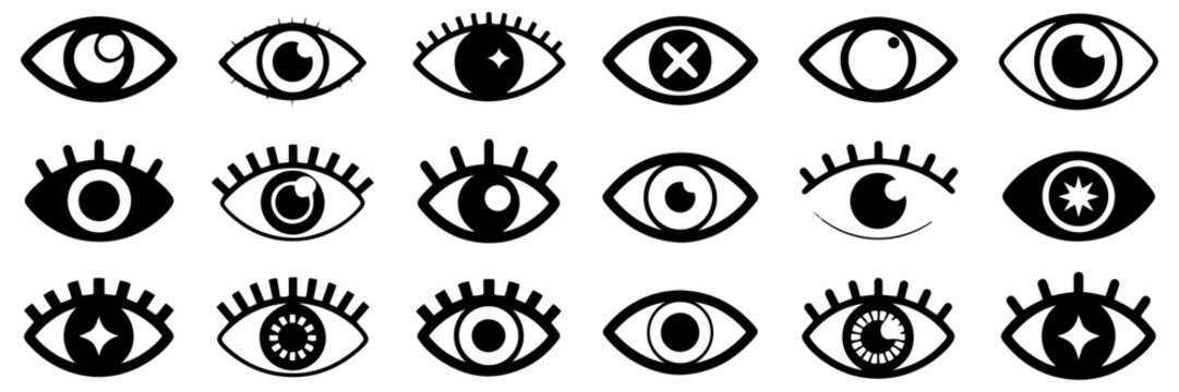 eye icon set vector illustration