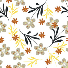 Obraz premium seamless vector flower design pattern on background