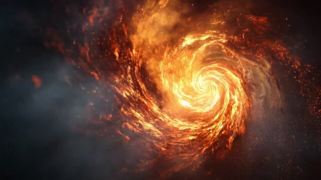 Swirling Flame Energy Effect with Glowing Fire Motion