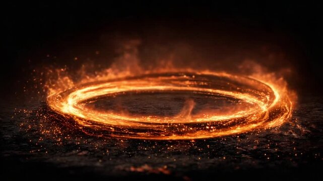 Swirling Flame Energy Effect with Glowing Fire Motion