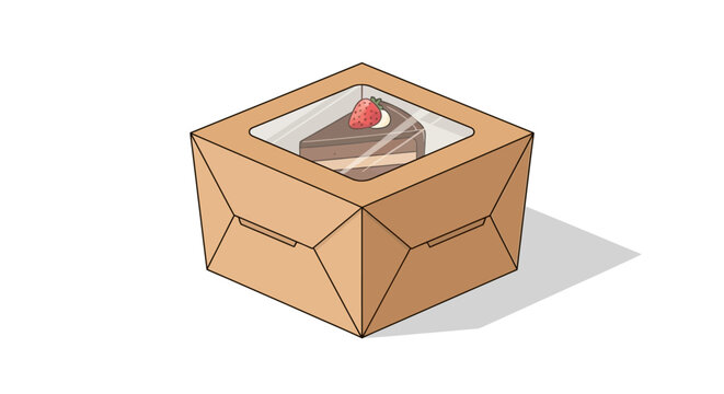 Brown cardboard takeout food container box.