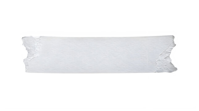 Blank white paper banner with folded edges on sides