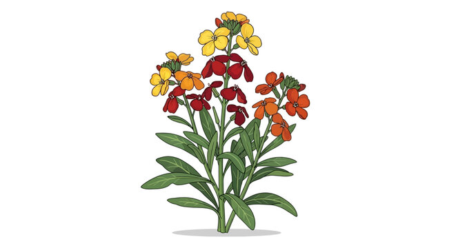 A colorful bouquet of wallflower flowers.