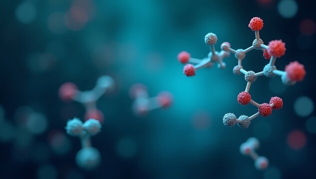 Molecular Structure of a Chemical Compound in 3D.