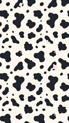 Fototapeta premium Repeating black amorphous spots on a light cream background, abstract pattern