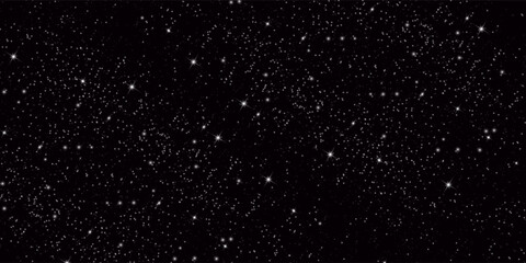 Space stars background. Universe starry pattern with glowing stars. Night sky constellations galaxy. Vector illustration. © Mansur