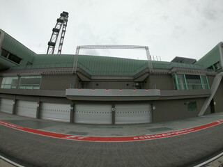 Fototapeta premium Singapore / December 2017: Dismounting of the Formula One Racing track at Marina Bay Street Circuit. 
