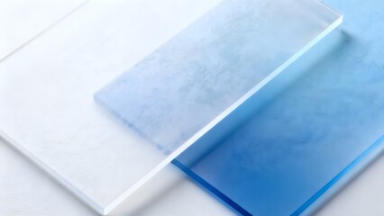 Fototapeta premium Transparent blue and white acrylic sheets