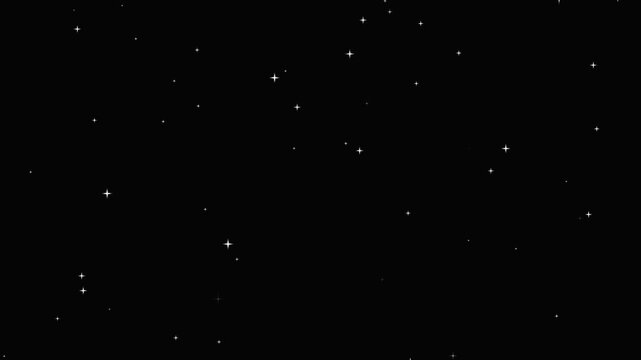 Twinkle stars background animation effect festive holiday decoration.shiny glowing stars, fairy twinkle stars on black screen, 4k sparkle animation.Twinkling stars glow and sparkle on black background