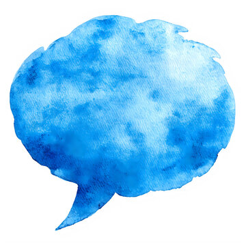 Watercolor speech bubble illustration isolated on transparent background