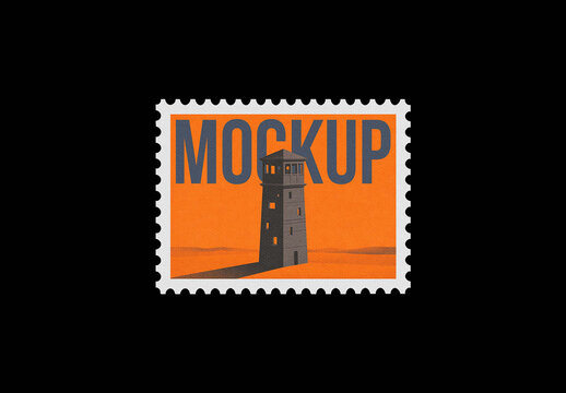 Postage Stamp Mockup &ndash; with Perforated Edges Branding Stationery Presentation (PSD)
