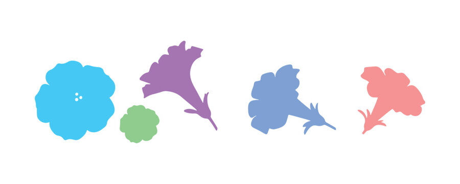 Decorative petunia flower clipart suitable for stickers and greeting cards.