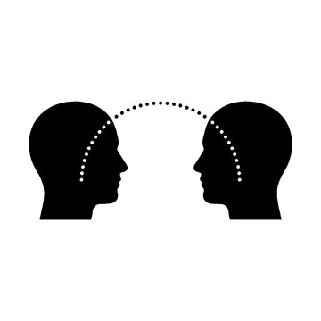Icon showing communication between two human minds.