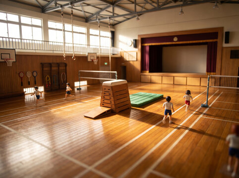 体育館 / School Gymnasium Wide Environmental Miniature Diorama