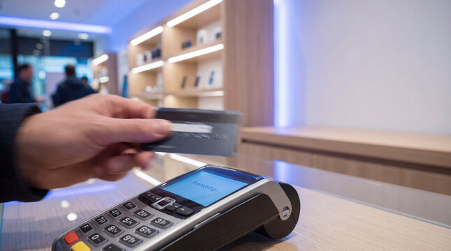 Contactless payment Credit card Payment terminal Point of sale Electronic transaction Retail store Technology Hand Modern Shopping Wireless Finance Digital payment Customer Commerce Card reader