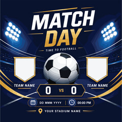 Football match day banner template with score board and team logo frames © niloy